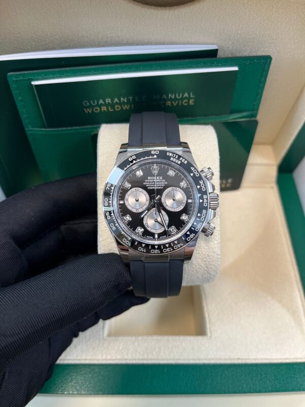 Rolex Black Cerachrom Bezel - Black And Silver Diamond Dial - Oysterflex Strap 126519LN - Image 4