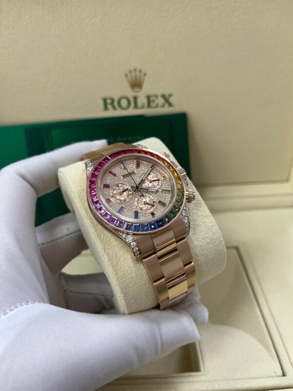 Rolex Cosmograph Everose Daytona Factory Diamond Rainbow Edition Ref# 116595RBOW) - Image 2