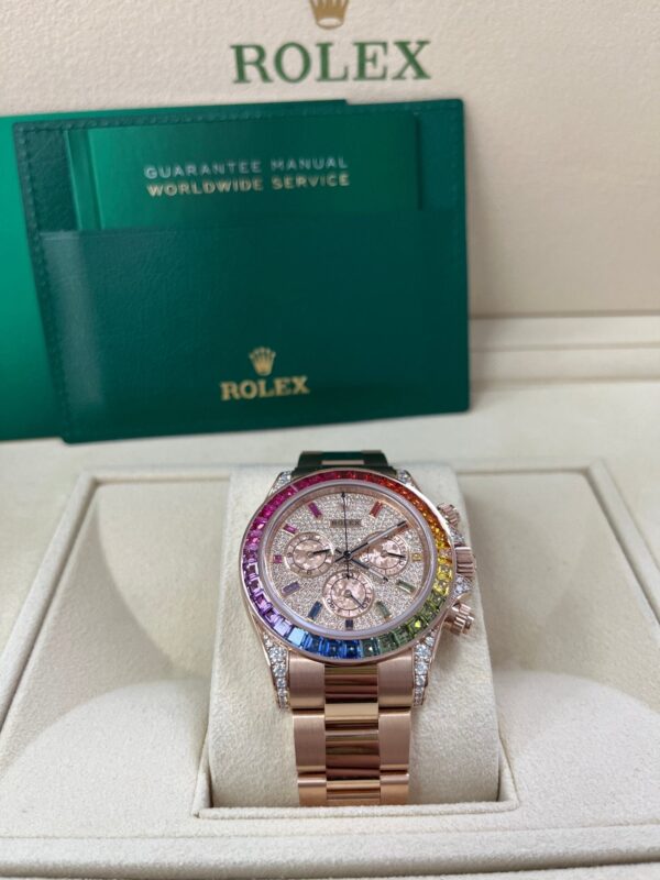 Rolex Cosmograph Everose Daytona Factory Diamond Rainbow Edition Ref# 116595RBOW) - Image 11