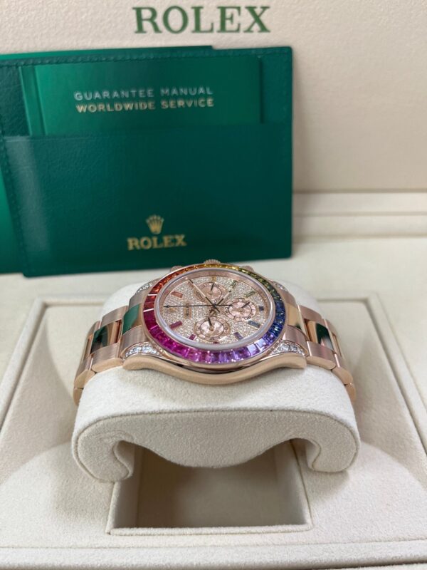 Rolex Cosmograph Everose Daytona Factory Diamond Rainbow Edition Ref# 116595RBOW) - Image 13