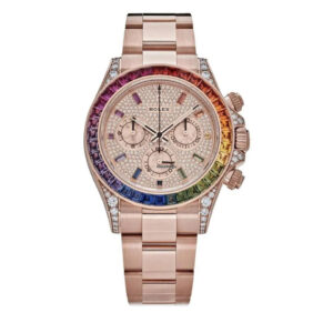 Rolex Cosmograph Everose Daytona Factory Diamond Rainbow Edition Ref# 116595RBOW)