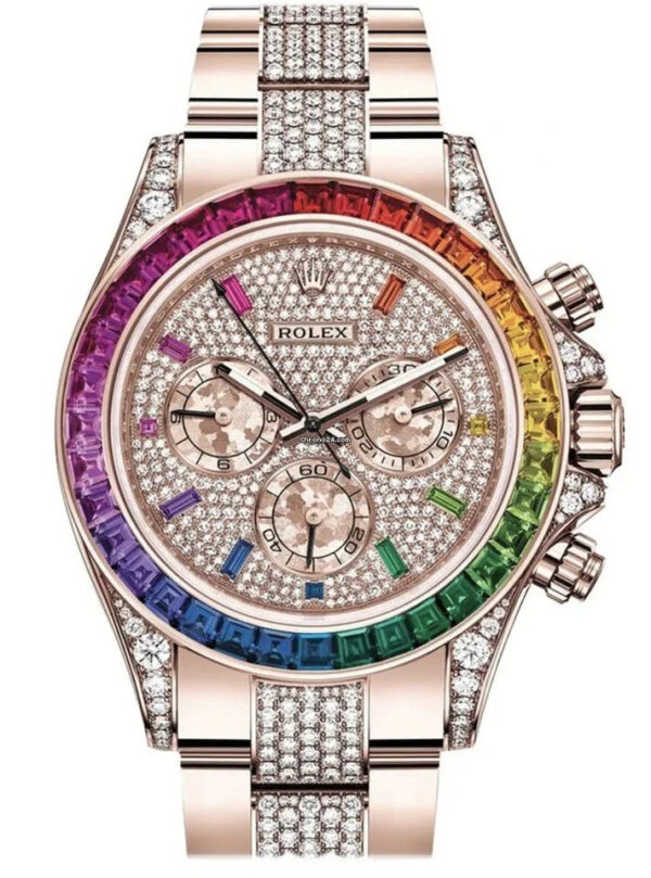 Rolex Cosmograph Everose Daytona Factory Diamond Rainbow Edition Ref# 116595RBOW) - Image 2