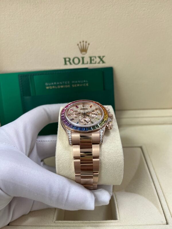 Rolex Cosmograph Everose Daytona Factory Diamond Rainbow Edition Ref# 116595RBOW) - Image 4