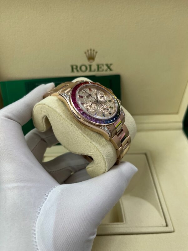 Rolex Cosmograph Everose Daytona Factory Diamond Rainbow Edition Ref# 116595RBOW) - Image 7
