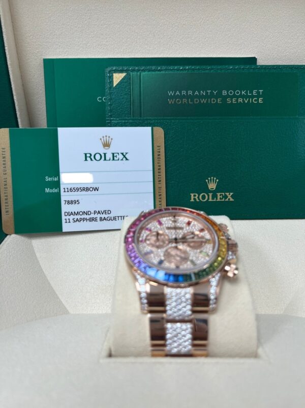 Rolex Cosmograph Everose Daytona Factory Diamond Rainbow Edition Ref# 116595RBOW) - Image 4