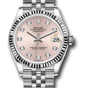 Rolex Datejust 31 Fluted Bezel Pink Diamond Dial Jubilee Bracelet 278274