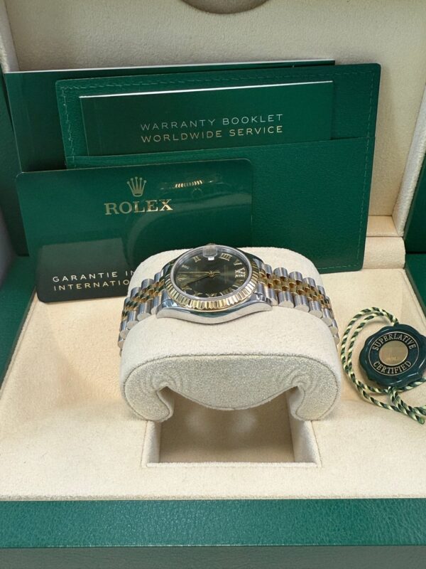 Rolex Datejust 31 mm Fluted Bezel Olive Green Diamond Roman Six Dial Jubilee Bracelet 278273 - Image 12
