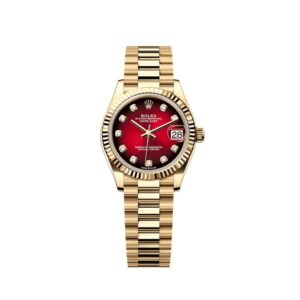 Rolex Datejust 31mm New 2025 Release Yellow Gold Reference 278278 Red Ombre Diamond Dial