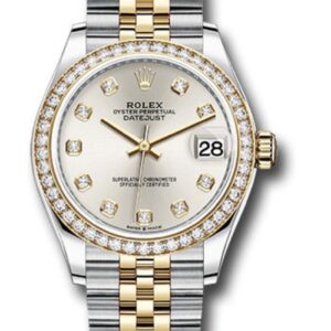 Rolex Datejust 31mm Stainless Steel and Yellow Gold Silver Diamond Dial Jubilee 278383RBR