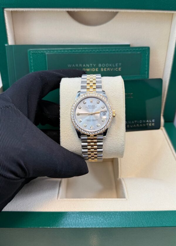 Rolex Datejust 31mm Stainless Steel and Yellow Gold Silver Diamond Dial Jubilee 278383RBR - Image 6