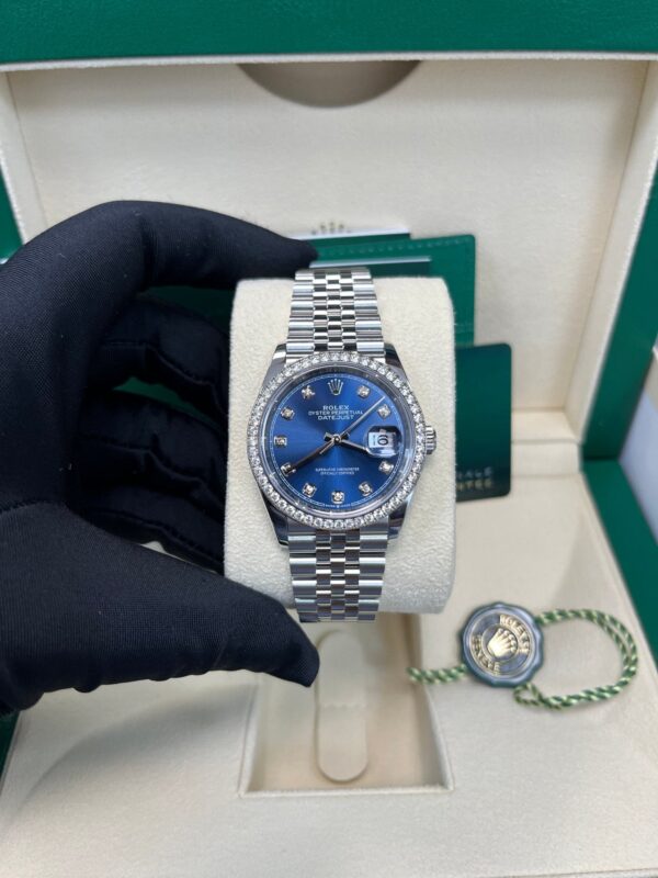 Rolex Datejust 36 Bright Blue Diamond Dial & Diamond Bezel Jubilee Bracelet 126284RBR - Image 2