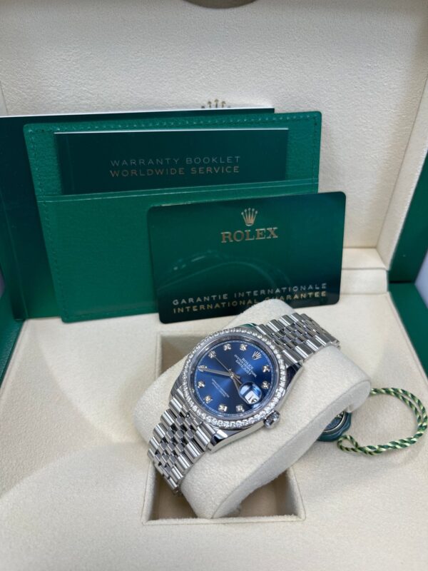 Rolex Datejust 36 Bright Blue Diamond Dial & Diamond Bezel Jubilee Bracelet 126284RBR - Image 10