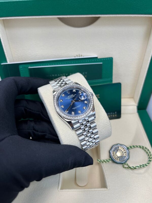 Rolex Datejust 36 Bright Blue Diamond Dial & Diamond Bezel Jubilee Bracelet 126284RBR - Image 13