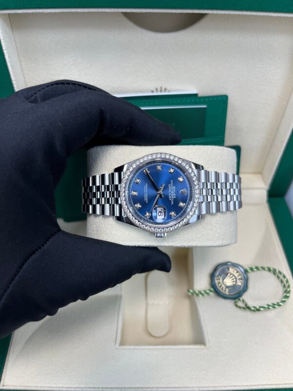 Rolex Datejust 36 Bright Blue Diamond Dial & Diamond Bezel Jubilee Bracelet 126284RBR - Image 4