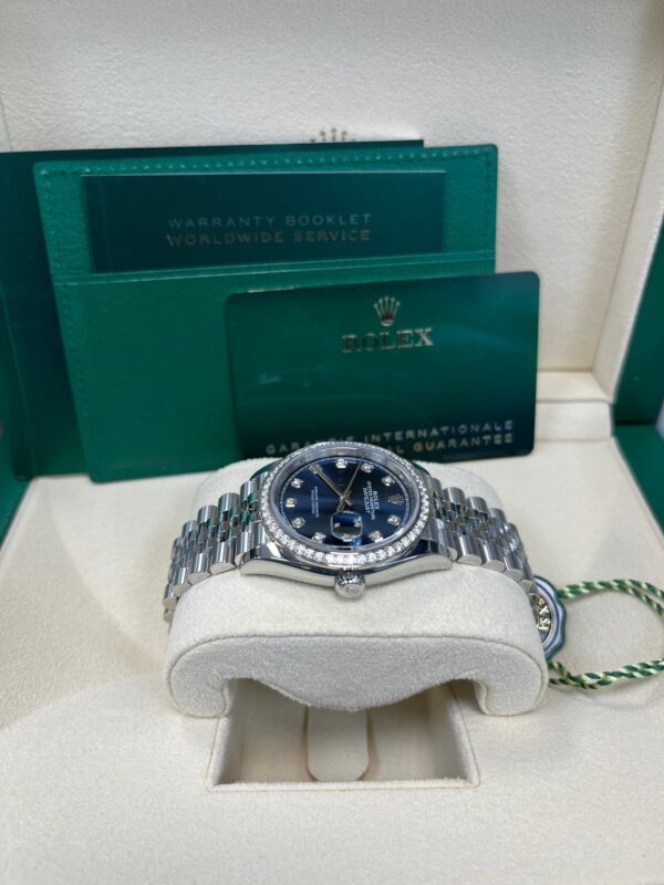 Rolex Datejust 36 Bright Blue Diamond Dial & Diamond Bezel Jubilee Bracelet 126284RBR - Image 9