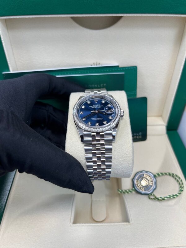 Rolex Datejust 36 Bright Blue Diamond Dial & Diamond Bezel Jubilee Bracelet 126284RBR - Image 3