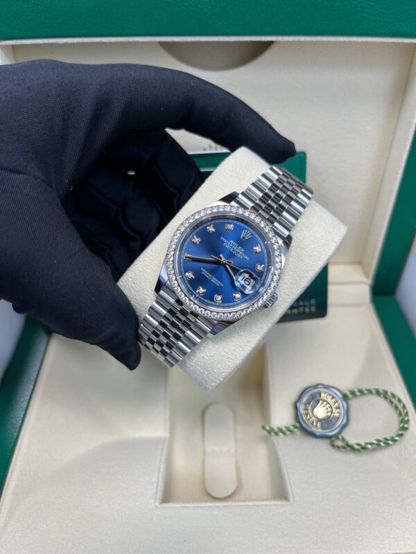 Rolex Datejust 36 Bright Blue Diamond Dial & Diamond Bezel Jubilee Bracelet 126284RBR - Image 12