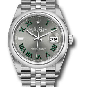 Rolex Datejust 36 Domed Bezel Slate Roman Dial Jubilee Bracelet (Ref# 126200)