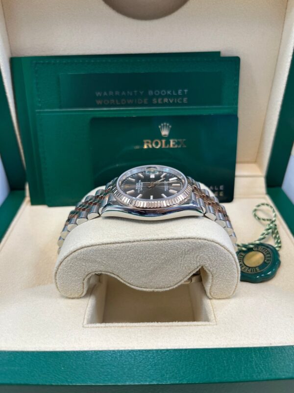 Rolex Datejust 36 Everose Gold Fluted Bezel Dark Rhodium Index Dial Jubilee (126231) - Image 9