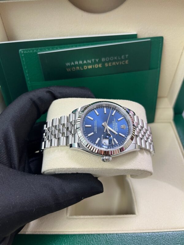 Rolex Datejust 36 Fluted Bezel Blue Index Dial Jubilee Bracelet 126234 - Image 9