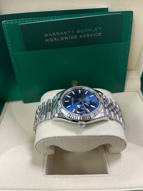 Rolex Datejust 36 Fluted Bezel Blue Index Dial Jubilee Bracelet 126234 - Image 4