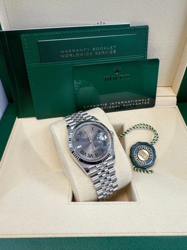 Rolex Datejust 36 Fluted Bezel Slate Roman Dial Jubilee Bracelet 126234 - Image 9
