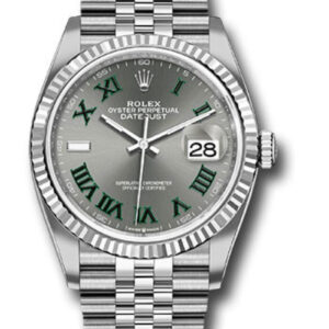 Rolex Datejust 36 Fluted Bezel Slate Roman Dial Jubilee Bracelet 126234