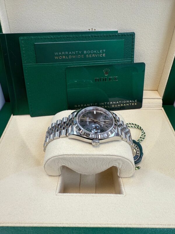 Rolex Datejust 36 Fluted Bezel Slate Roman Dial Jubilee Bracelet 126234 - Image 7
