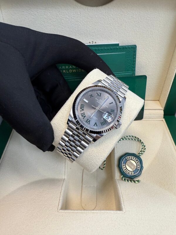 Rolex Datejust 36 Fluted Bezel Slate Roman Dial Jubilee Bracelet 126234 - Image 2