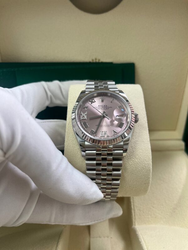 Rolex Datejust 36 Jubilee Pink Roman Dial Ladies (Reference 126234) - Image 11