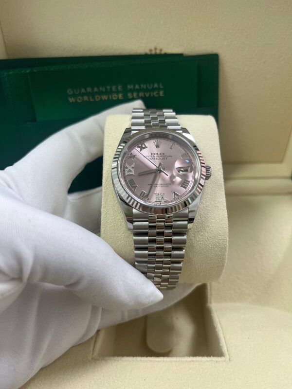 Rolex Datejust 36 Jubilee Pink Roman Dial Ladies (Reference 126234) - Image 9