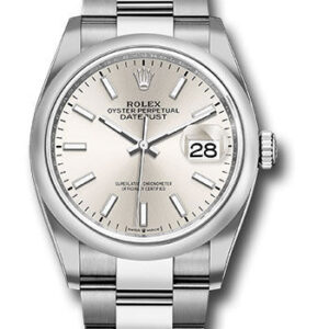 Rolex Datejust 36 Silver Dial Domed Bezel Oyster Bracelet (Ref# 126200)