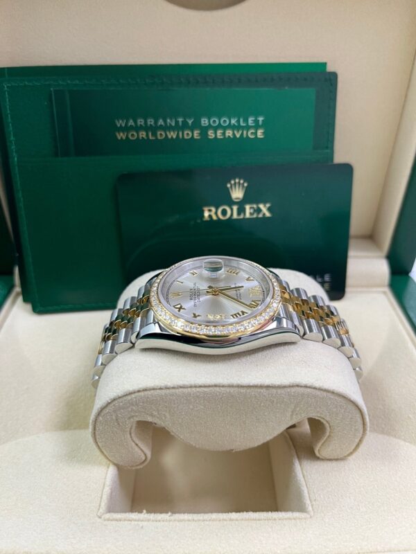 Rolex Datejust 36 Silver Diamond Set Dial Jubilee Bracelet Yellow Gold and Steel (Reference # 126283RBR) - Image 3