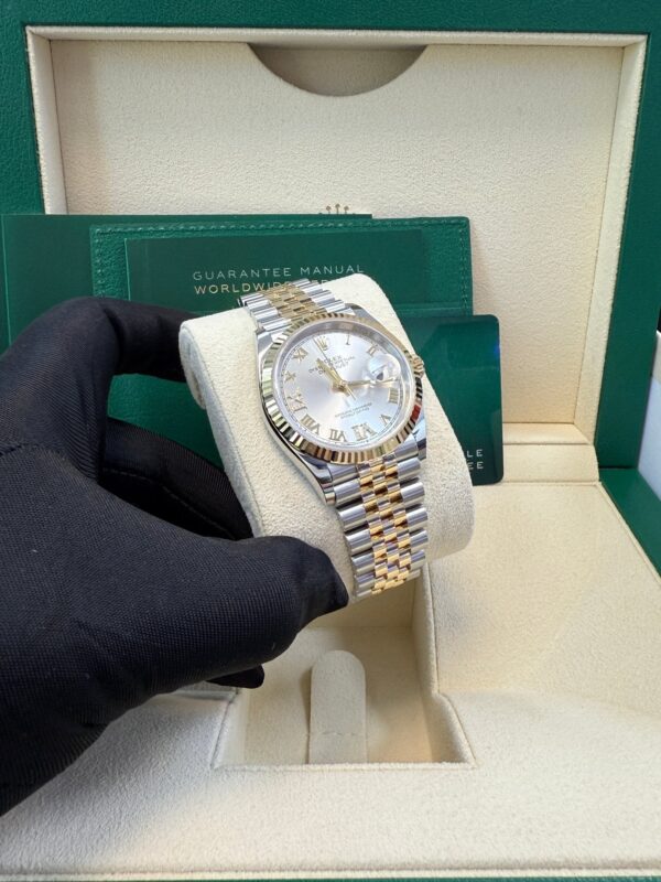 Rolex Datejust 36 Silver Roman Dial Fluted Jubilee Bracelet 126233 - Image 3