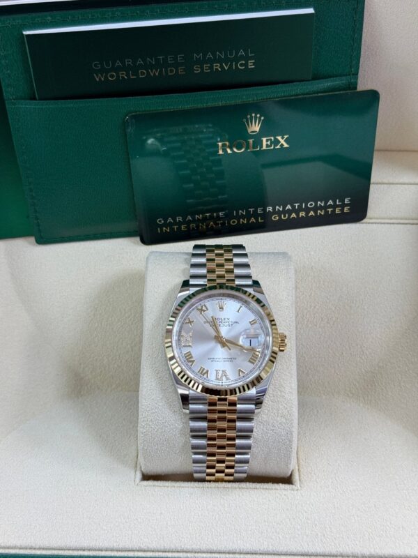 Rolex Datejust 36 Silver Roman Dial Fluted Jubilee Bracelet 126233 - Image 4