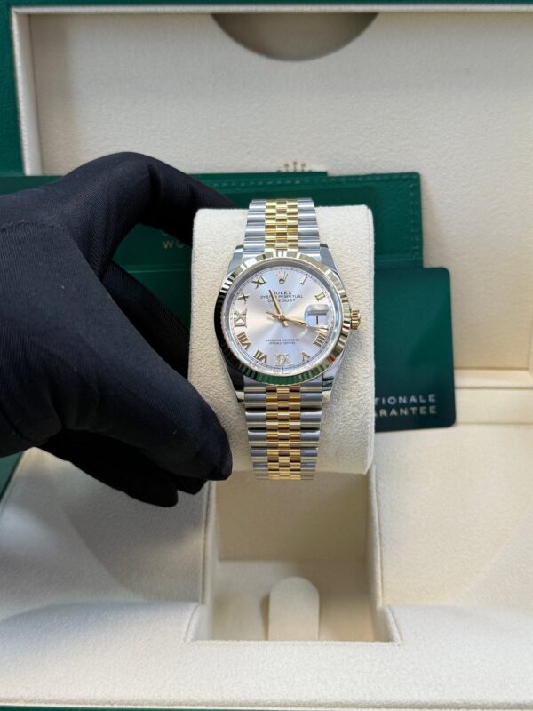 Rolex Datejust 36 Silver Roman Dial Fluted Jubilee Bracelet 126233 - Image 12