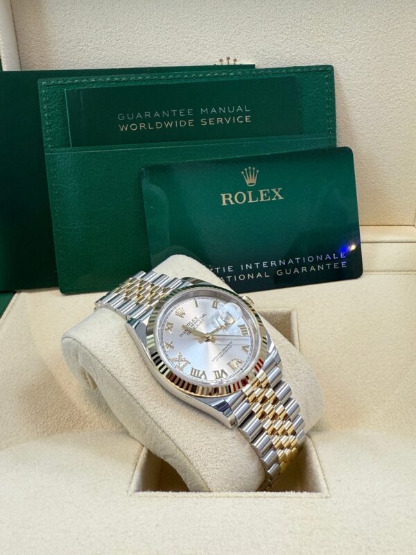 Rolex Datejust 36 Silver Roman Dial Fluted Jubilee Bracelet 126233 - Image 6