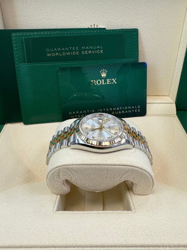 Rolex Datejust 36 Silver Roman Dial Fluted Jubilee Bracelet 126233 - Image 11