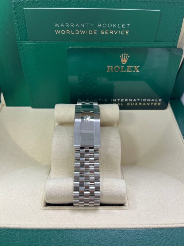 Rolex Datejust 36 Steel Diamond Bezel Olive Green Palm Index Dial Jubilee Band 126284rbr - Image 5