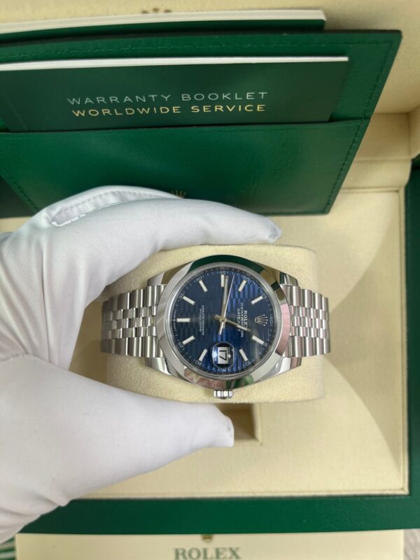 Rolex Datejust 41 Blue Motif Dial Smooth Bezel Jubilee Bracelet 126300 - Image 2