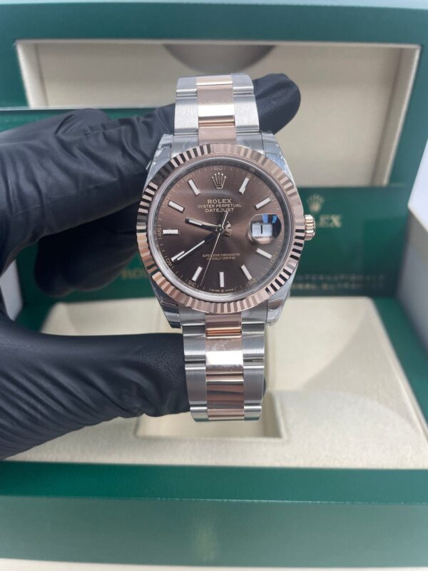 Rolex Datejust 41 Oyster Bracelet Chocolate Dial Fluted Bezel (Ref # 126331-0001) - Image 7