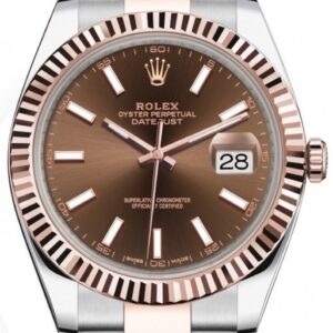 Rolex Datejust 41 Oyster Bracelet Chocolate Dial Fluted Bezel (Ref # 126331-0001)