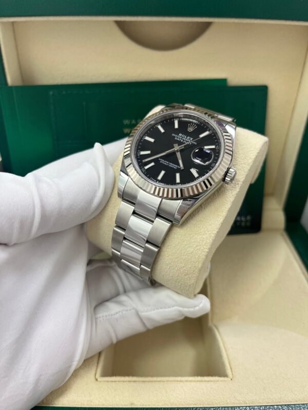 Rolex Datejust 41 Stainless Steel & White Gold - Black Index Dial - Fluted Bezel (Ref# 126334) - Image 9