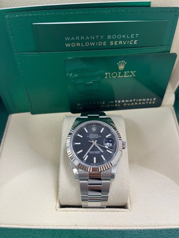 Rolex Datejust 41 Stainless Steel & White Gold - Black Index Dial - Fluted Bezel (Ref# 126334) - Image 3
