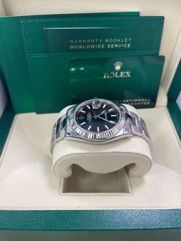 Rolex Datejust 41 Stainless Steel & White Gold - Black Index Dial - Fluted Bezel (Ref# 126334) - Image 5