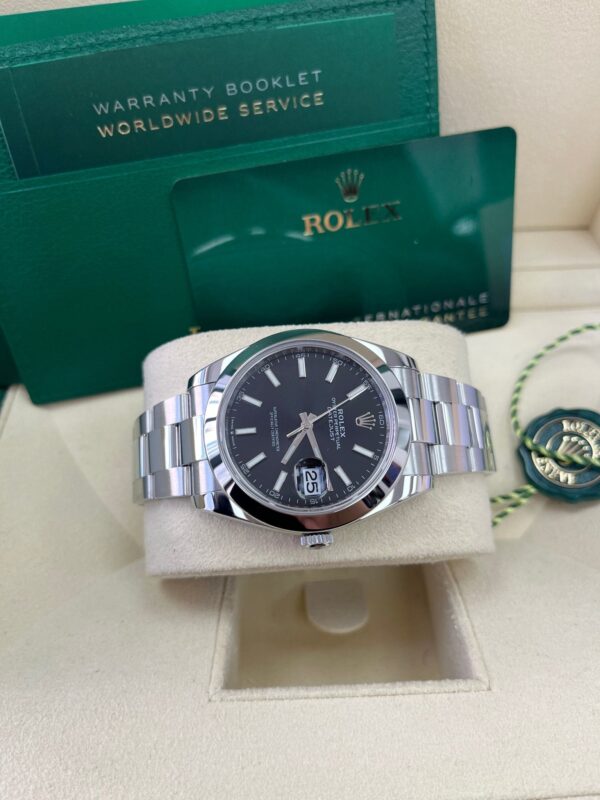 Rolex Datejust 41 Stainless Steel & White Gold - Black Index Dial - Smooth Bezel (Ref# 126300) - Image 4