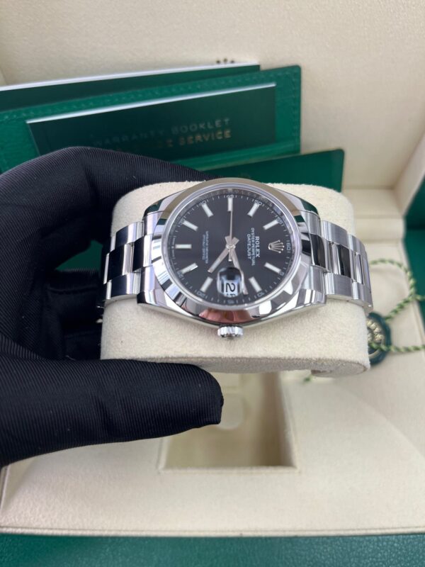 Rolex Datejust 41 Stainless Steel & White Gold - Black Index Dial - Smooth Bezel (Ref# 126300) - Image 12