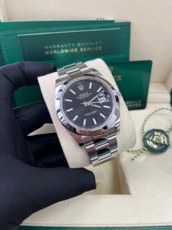 Rolex Datejust 41 Stainless Steel & White Gold - Black Index Dial - Smooth Bezel (Ref# 126300) - Image 10