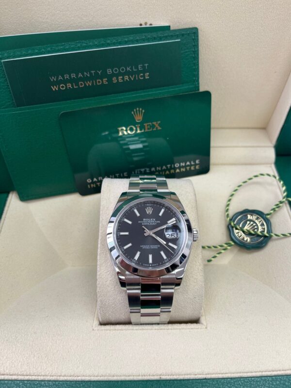 Rolex Datejust 41 Stainless Steel & White Gold - Black Index Dial - Smooth Bezel (Ref# 126300) - Image 6