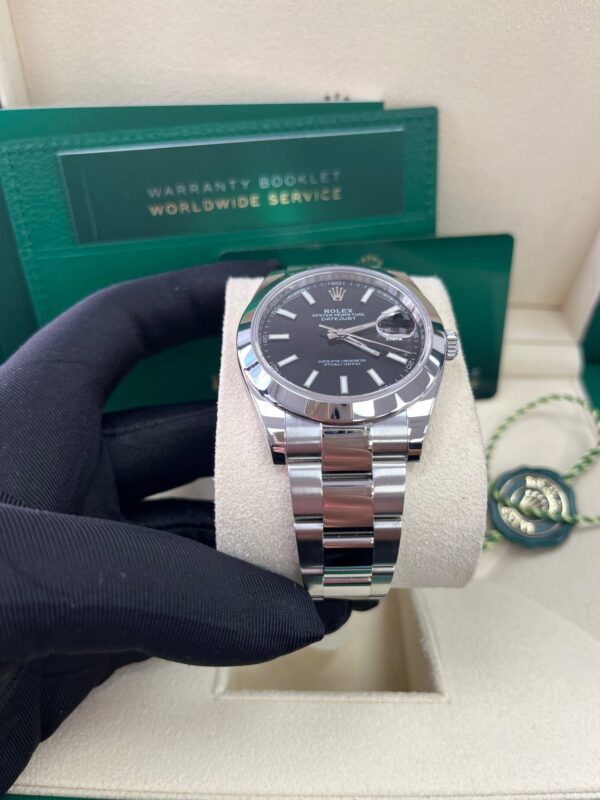Rolex Datejust 41 Stainless Steel & White Gold - Black Index Dial - Smooth Bezel (Ref# 126300) - Image 9